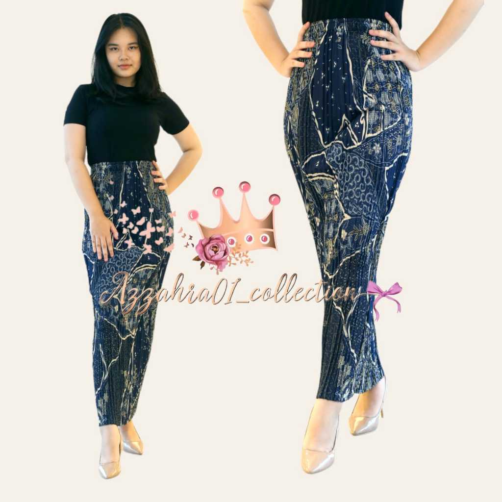 ROK PLISKET BATIK / ROK PLISKET / BAWAHAN KEBAYA / ROK KEBAYA / ROK WISUDA / AS NAVY
