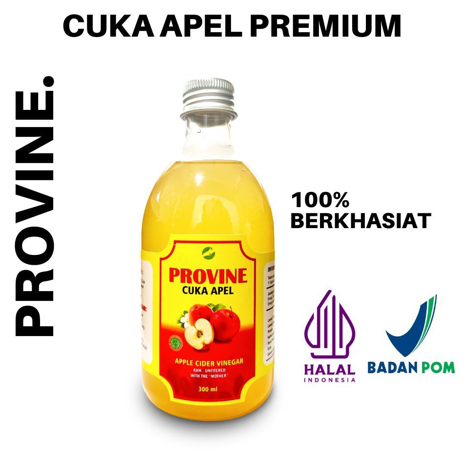 

PROVINE CUKA APEL PREMIUM HALAL & BPOM Apple Cider Vinegar Premium With Mother