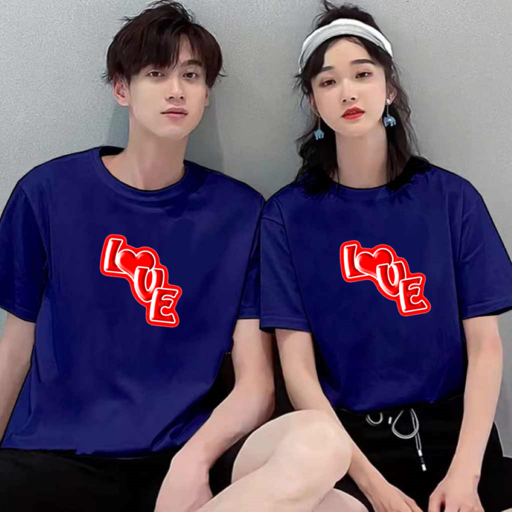 H SHICO STORE KAOS COUPLE UNISEX LENGAN PENDEK HS. LOVE,  HARGA SATUIAN ( 1 PCS ), KAOS PRIA WANITA 