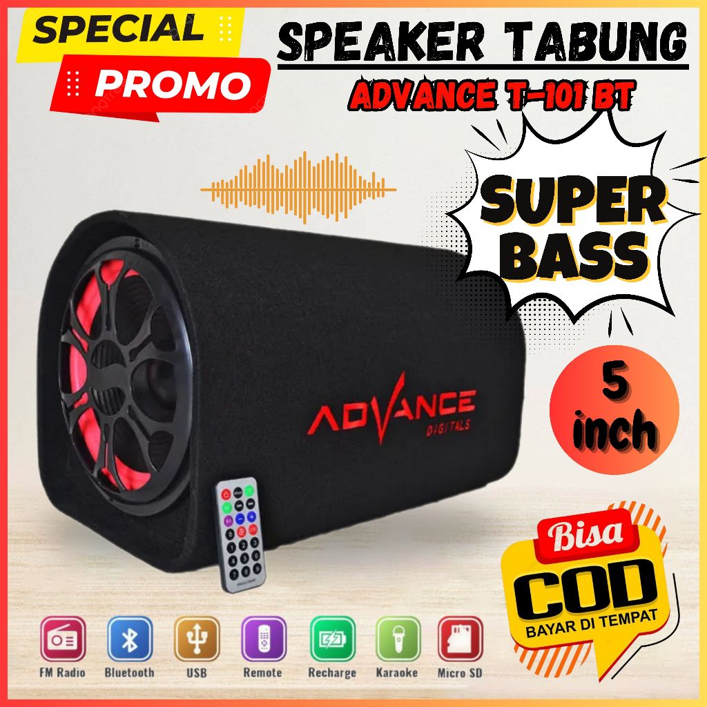 Speaker Bluetooth Advance T-101BT - Speaker Bluetooth High Power 777 Best Seller Speaker Tabung Supe