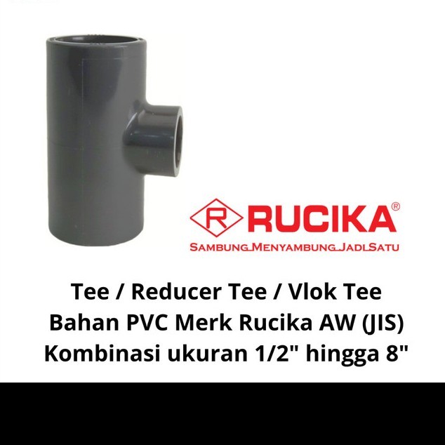Tee T verlop Tee Vlok tee T 3" x 2" inch PVC Rucika AW