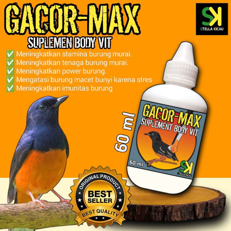 GACOR MAX suplemen penggacor burung murai termurah bisa cod 60 ml