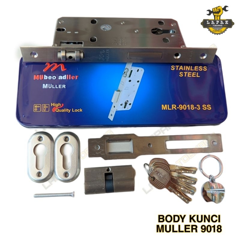 BODY KUNCI PELOR SET MULLER 9018 SS / KUNCI PINTU KUPU TARUNG