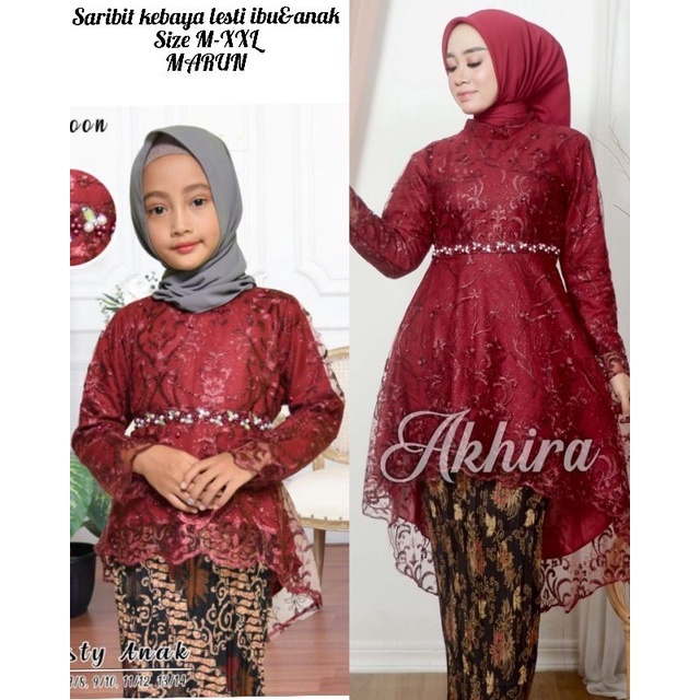 Set Kebaya Sarimbit /Kebaya Modern/Kebaya Lesti ibu& Anak/Setelan Kebaya Pesta Keluarga