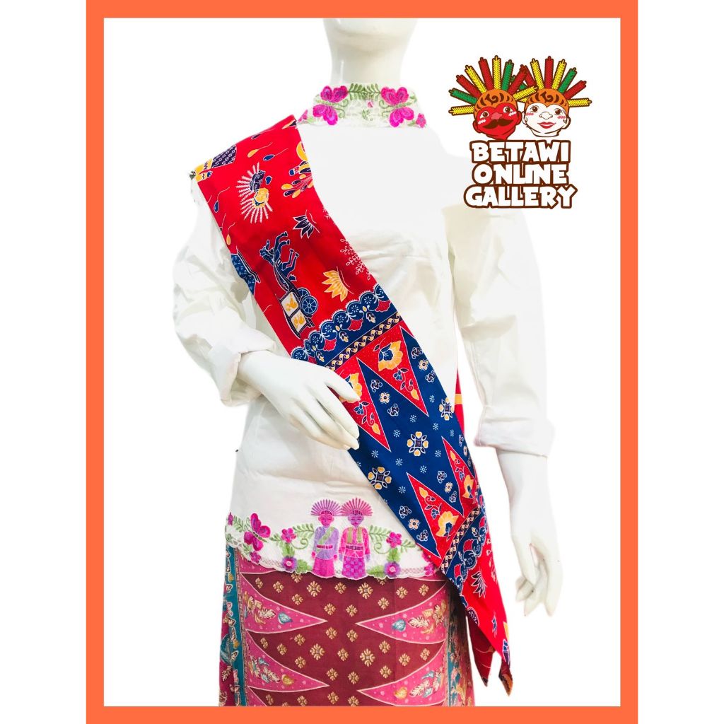 YZ6 Selempang Batik Betawi Wanita / Syal Batik Wanita / Selendang Batik
