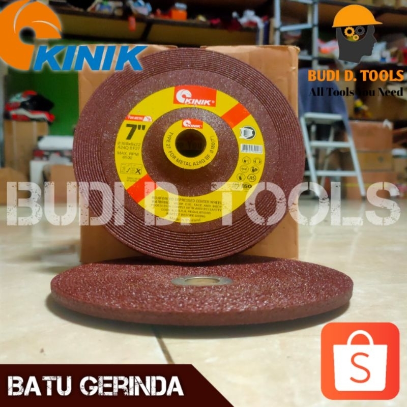 Mata Batu Gerinda Poles KINIK 7 Inch 180 × 6 × 22 Mm Grit 24 Dan 27