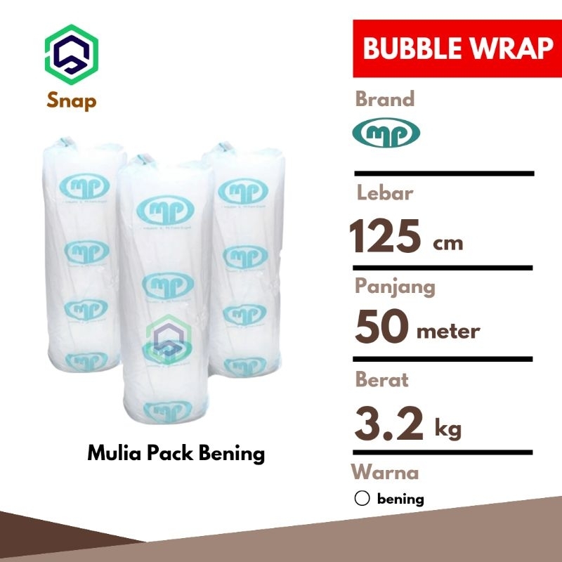 

Bubble Wrap 125 cm x 50 m Mulia Pack Tebal Premium