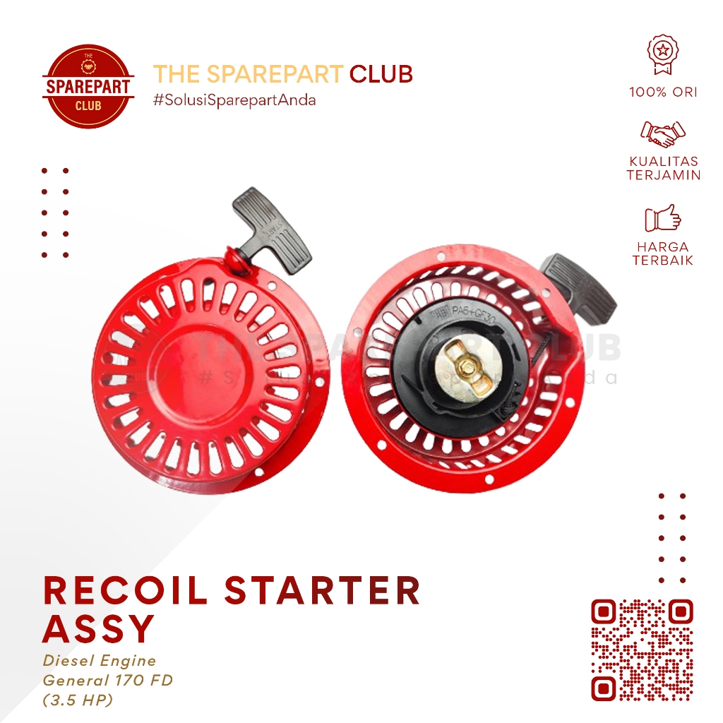 Kap Stater Tarikan Engkol Diesel Engine JD 170F 170 F General 170 FD - Recoil Starter Assy
