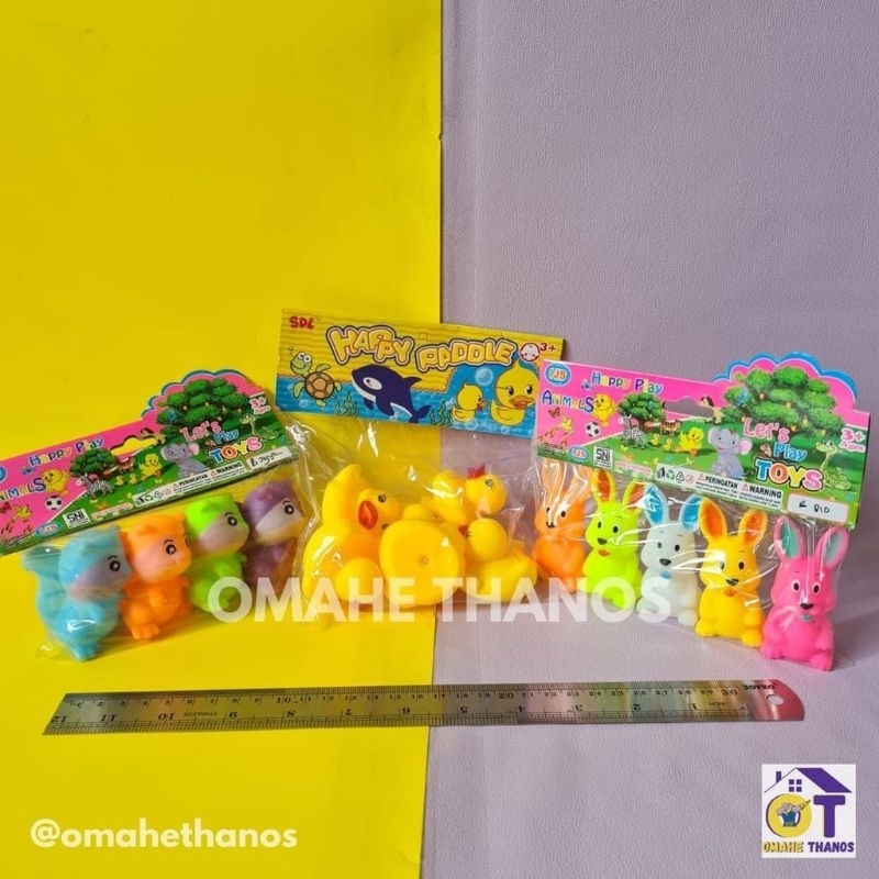 Mainan Hewan Karet Kelinci Bebek Tupai Bunyi / Mainan anak Bebek Kelinci Tupai bisa berbunyi