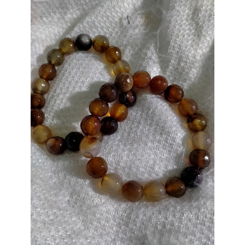 gelang batu alam asli coklat 10 mm akik giok