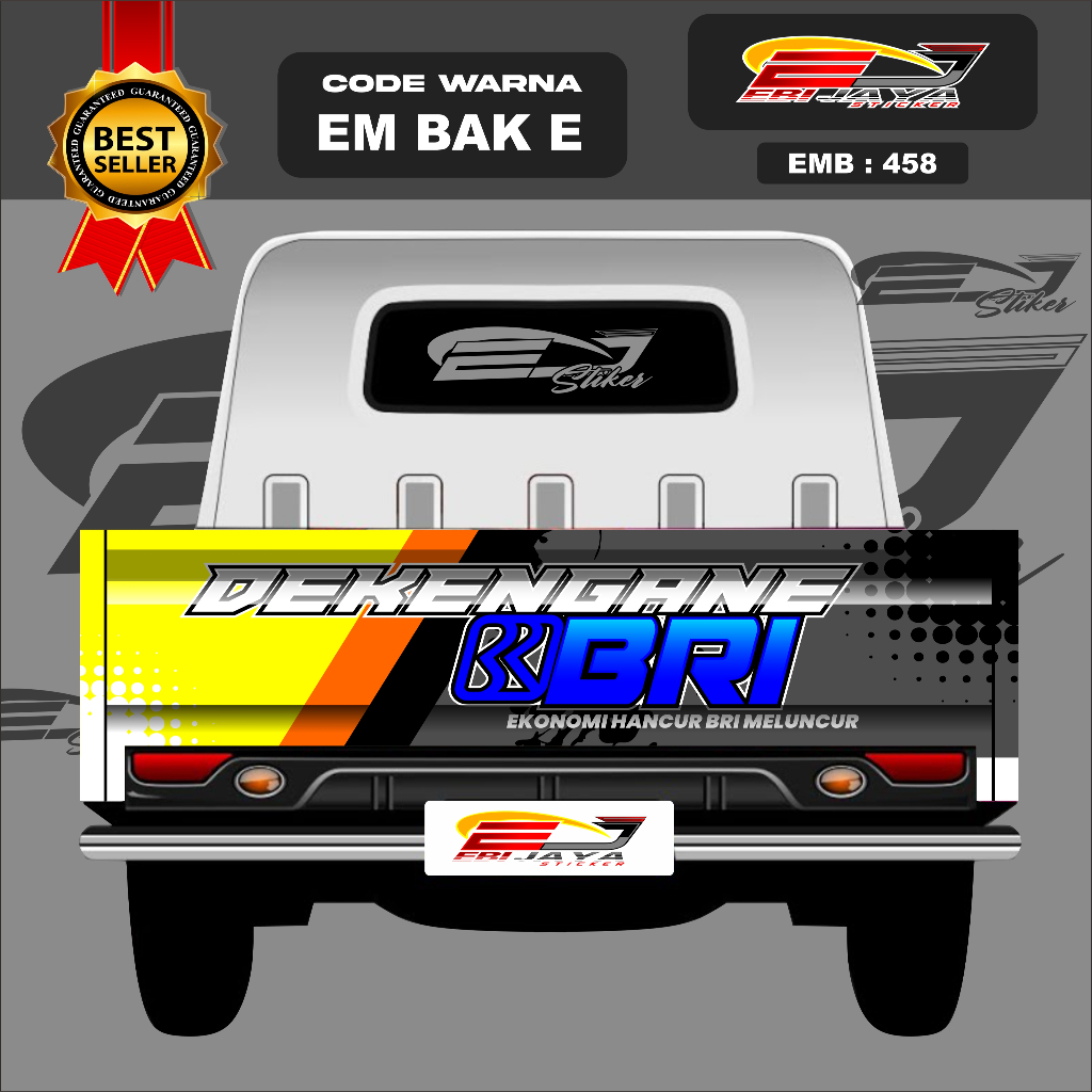STIKER DECAL CUSTOM MOBIL PICK UP DEKENGAN BRI-STIKER DEKAL MOBIL SEMUA JENIS PICK UP-EMB458