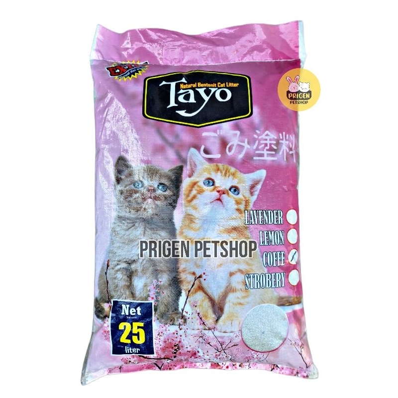 Pasir Kucing Tayo 25 Liter ( 1 Karung ) - Pasir Kucing Karungan - Pasir Kucing Gumpal Wangi