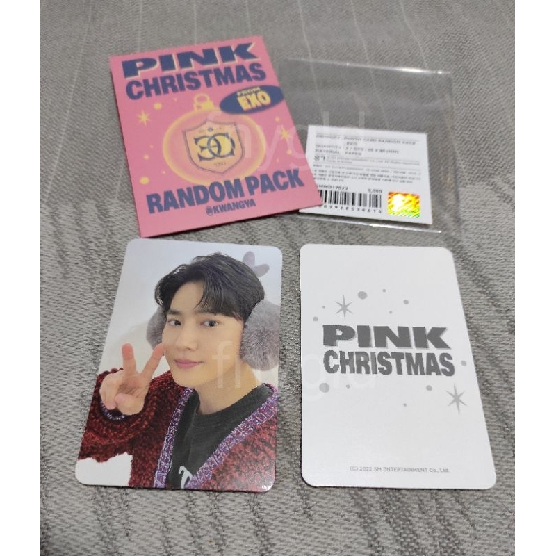 Official photocard EXO sehun chanyeol suho pink christmas tc trading card 2023