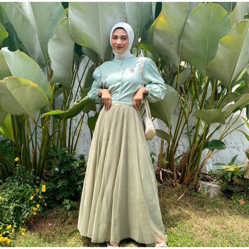 Chewid rok tutu wanita lapis furing pinggang karet