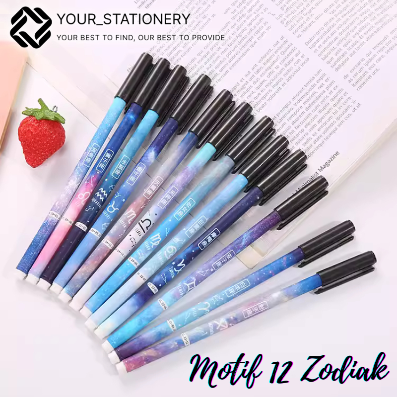 

[Your_Stationery] Erasable Zodiac Pen/Pena Motif Zodiak Estetik Yang Bisa Dihapus / Tinta Biru Atau Hitam