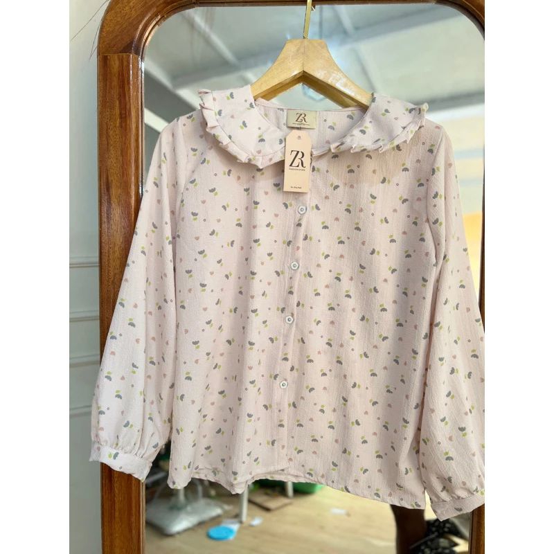 Suzy Blouse Crinkle Airflow || Korean Blouse || Blouse Motif Bunga