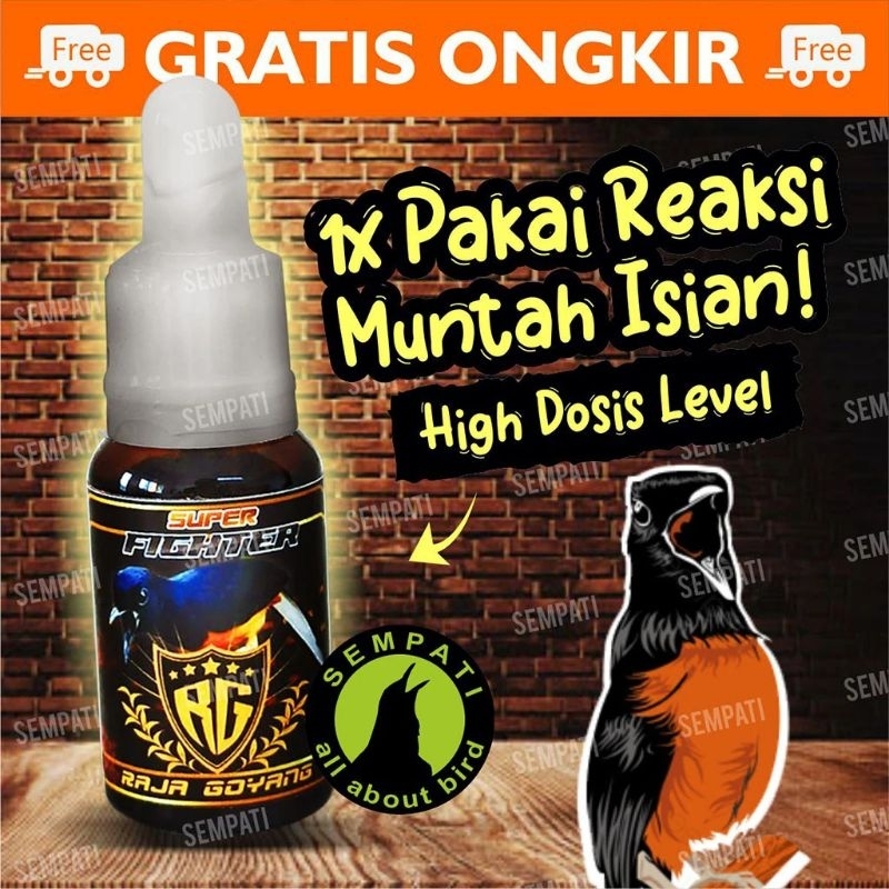 Vitamin Burung Super Fighter Raja Goyang Obat Penggacor Burung Murai Enteng Bongkar Nembak Kasar