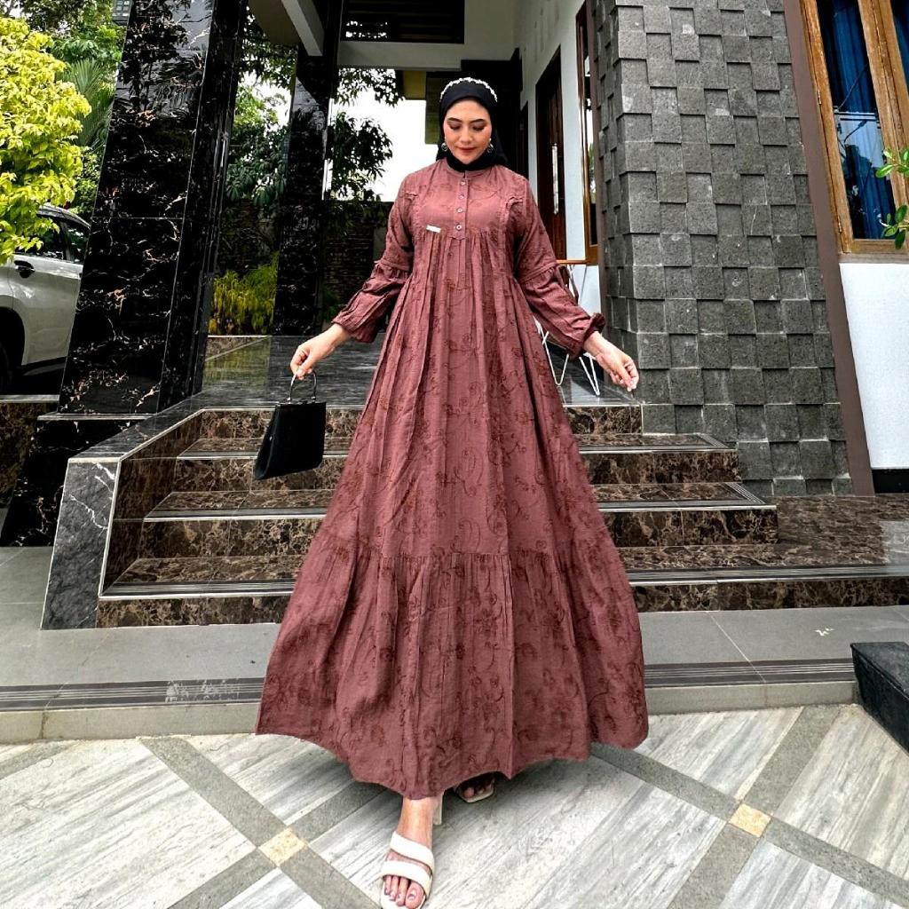 GAMIS BORDIR BUNGA MARWA