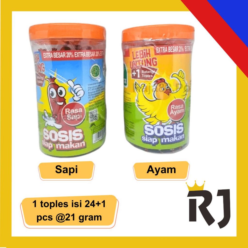 

Sosis So Nice Toples isi 24+1 Pcs Rasa Ayam dan Sapi