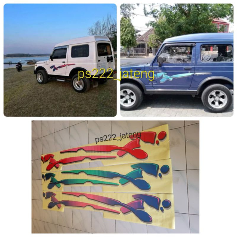 Sticker stiker list body suzuki jimny katana tulang / stiker suzuki katana 2003/ stiker katana tulan