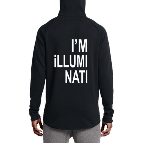 Jaket Hoodie Skam - Isak's I'm Illuminati Bahan Katun Fleece | Jaket Hoodie Jumper & Ritsleting | Bi