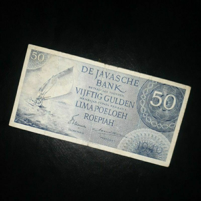 Uang Kuno Seri Federal Pecahan 50 Gulden Varian 2 Huruf (Rare)