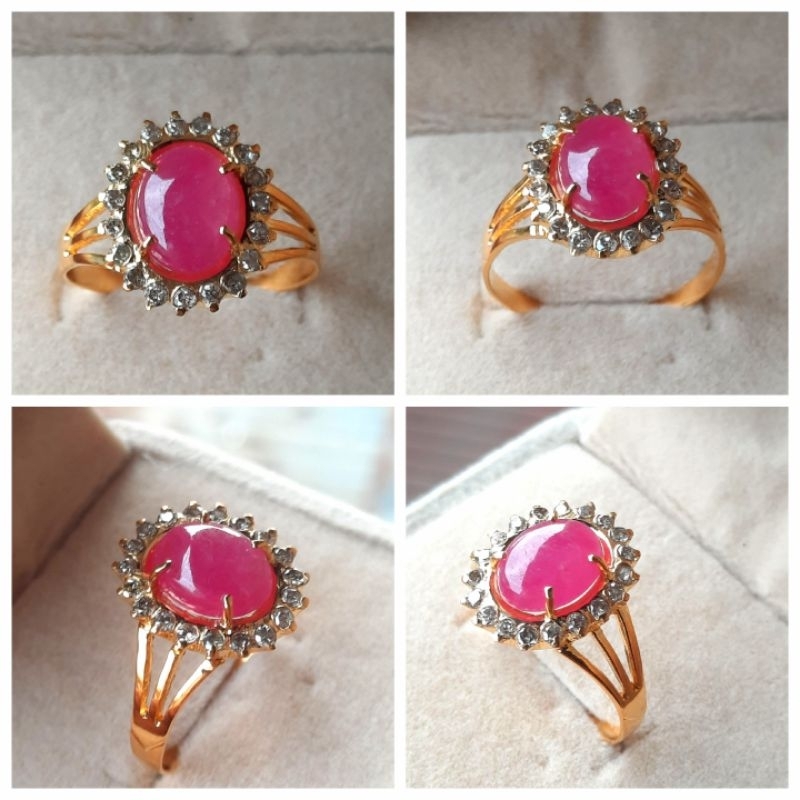 Emas Berlian Ruby cincin model ladidai