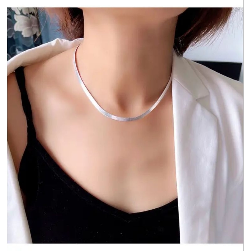 kalung antikarat model tulang belut ppih pria dan wanita kalung titanium murah