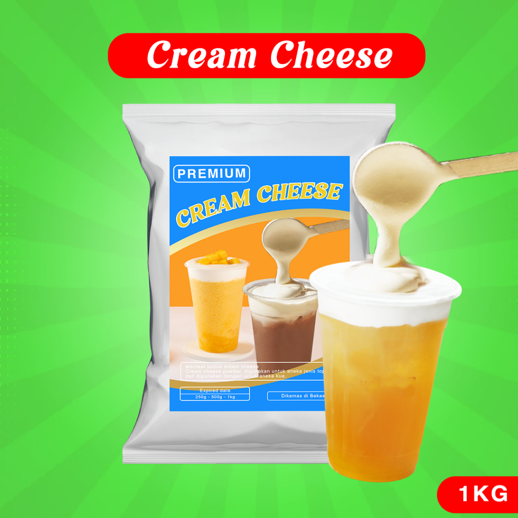 

CREAM CHEESE PREMIUM 1KG/ TOPPING CREAM CHEEESE 1KG / CREAM CHEESE POWDER 1KG