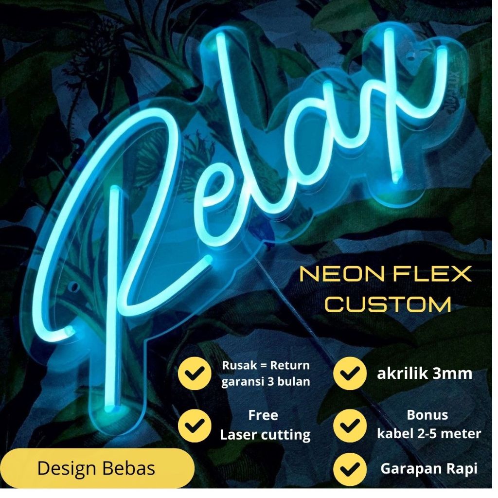 [Harga Per5 Huruf ] Neon flex Custom Nama Bisa Request Warna / Custom Neon Sign