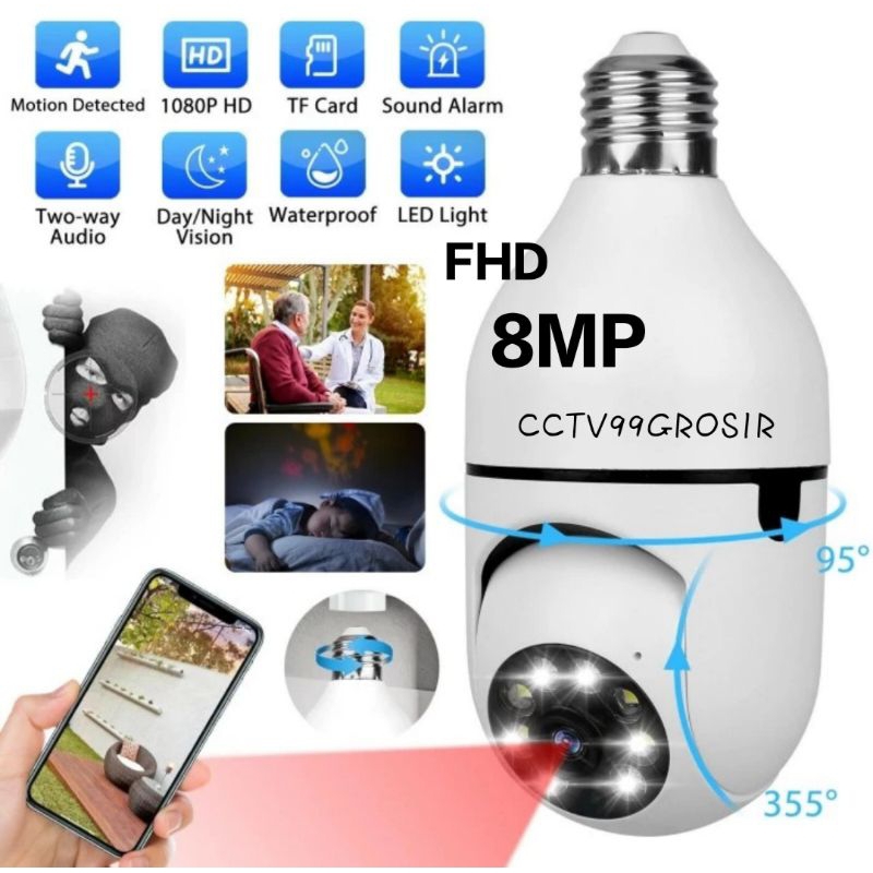 IP CAM Bohlam 360 IP Camera Bohlam Icsee CCTV PTZ 8MP