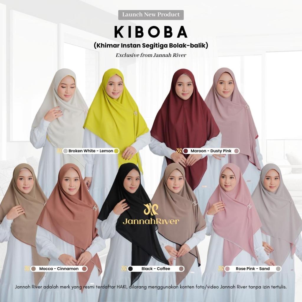 Jannah River Khimar Instan 2 Layer Segitiga Bolak Balik 1 Jilbab 2 Warna Non Ped Ceruty Babydoll Pre