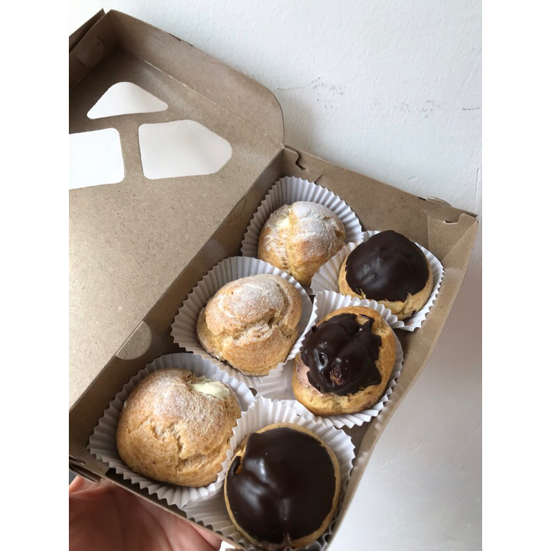 

Kue sus / soes Vanilla Coklat isi 6