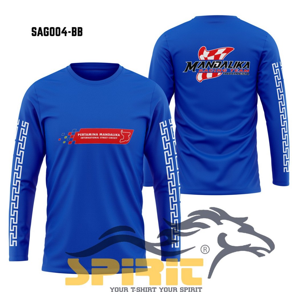 kaos mandalika Sirkuit MotoGp Baju Mandalika Racing Team Original Lengan Panjang Dewasa pria wanita 