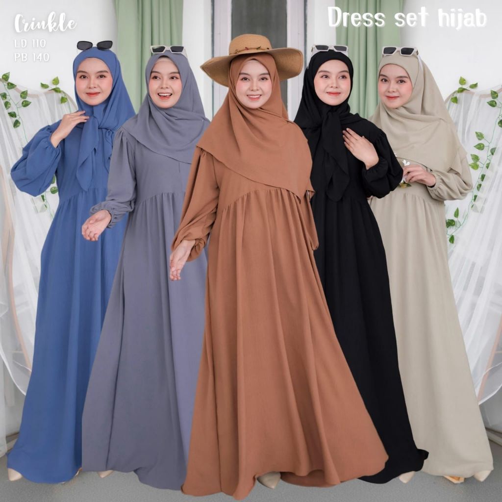 Ella dress set hijab | stelan wanita