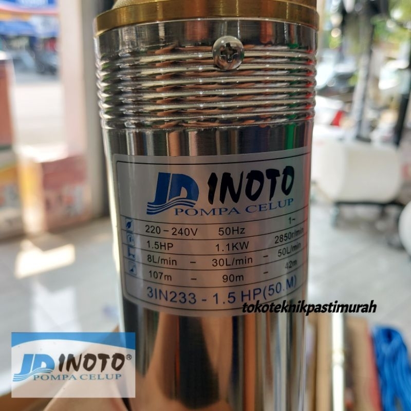 pompa Submersible sible sibel inoto 3in 3" 1.5hp pompa celup + control box + kabel pompa 3in233 3in 