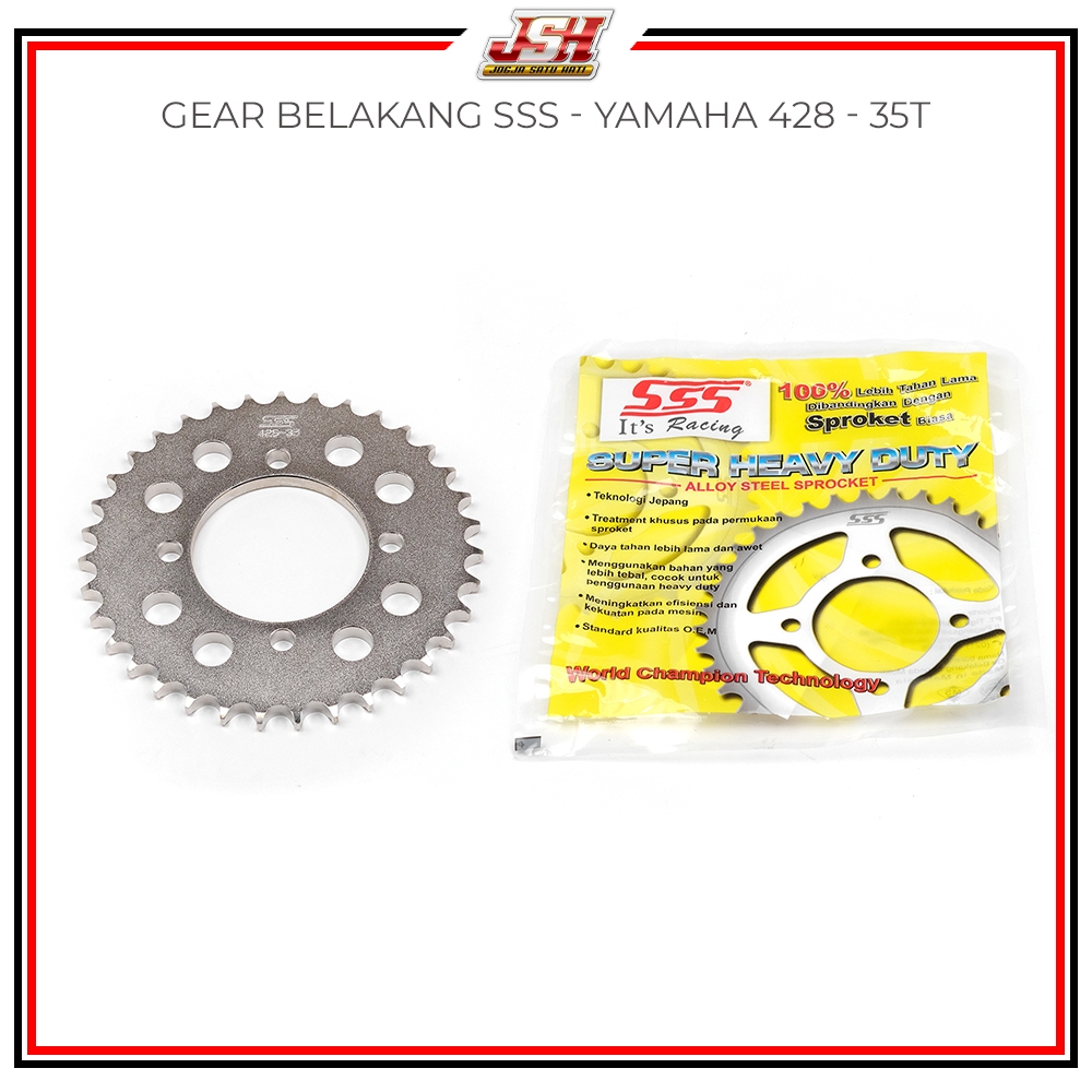 Gir Gear Belakang SSS Yamaha 428 H 34T 35T 36T 37T Rxz Rx K Rxk Rx King Alfa Sigma Force1 F1z R F1zr