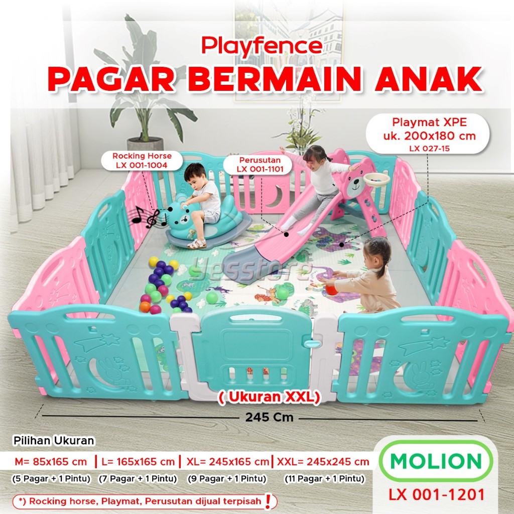 MOLION Pagar Bayi Pagar Mainan Anak BabyfencePlayfence Set Pagar Mainan Anak Pagar Bayi Prosotan Kud