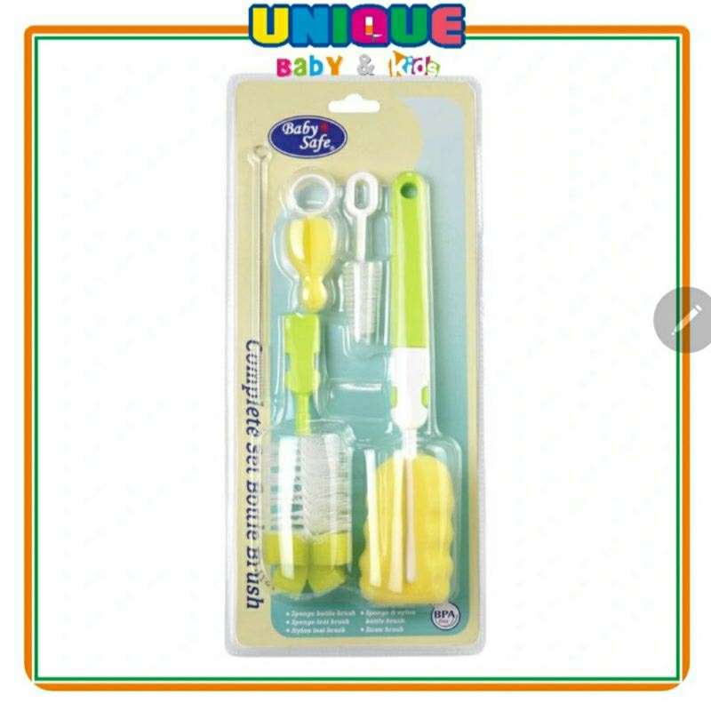 Baby Safe Set Bottle Brush Sikat Dot Bayi Set Lengkap BS369