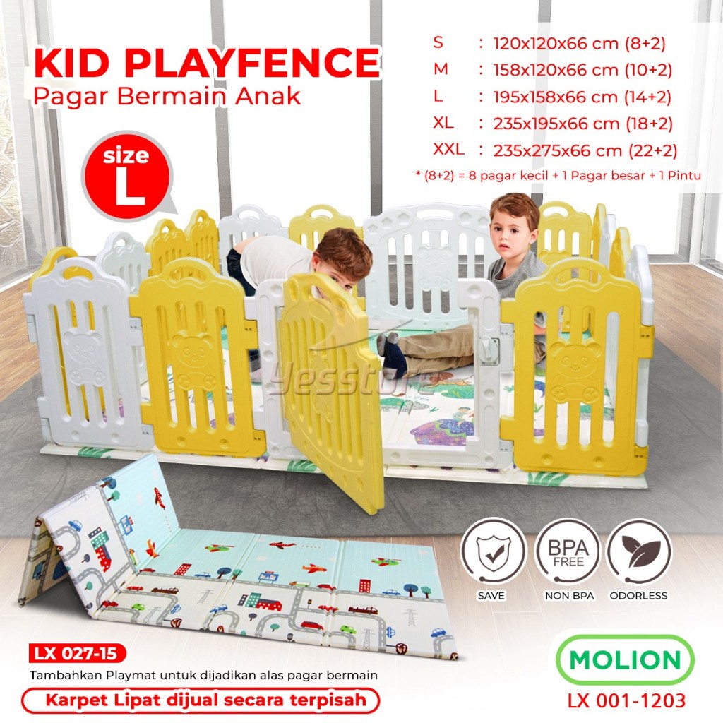 MOLION Pagar Bayi Pagar Anak Baby FencePlayfence Pagar Mainan Anak Set Pagar Bermain Bayi Play Fence