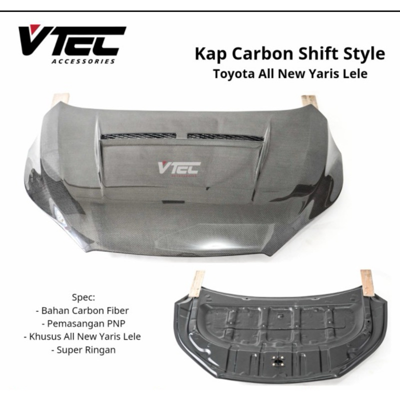 kap mesin carbon all new yaris 2014 lele