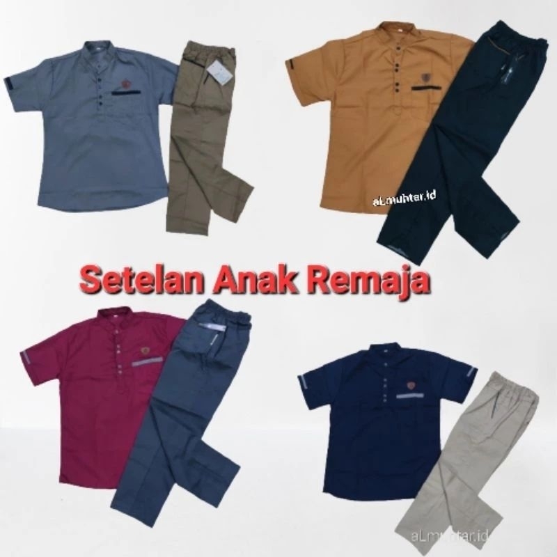 one set Koko kurta anak 6-15 tahun//setelan baju Koko lengan pendek//setelan Koko kurta dan celana C