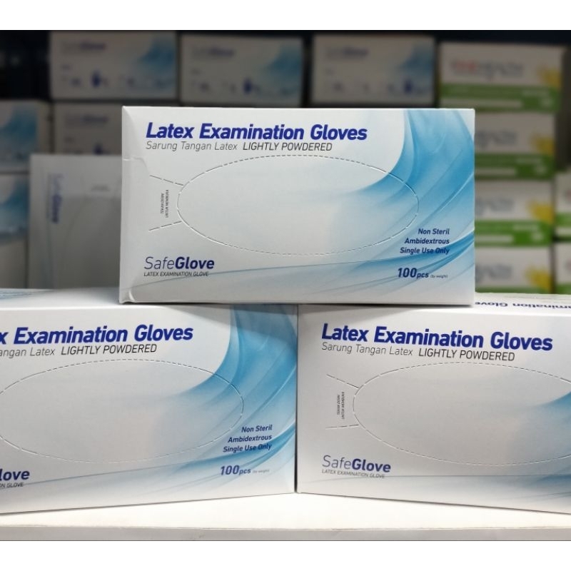 Handscoon Non Steril SAFEGLOVE (isi 100 pcs) / Sarung tangan Latex