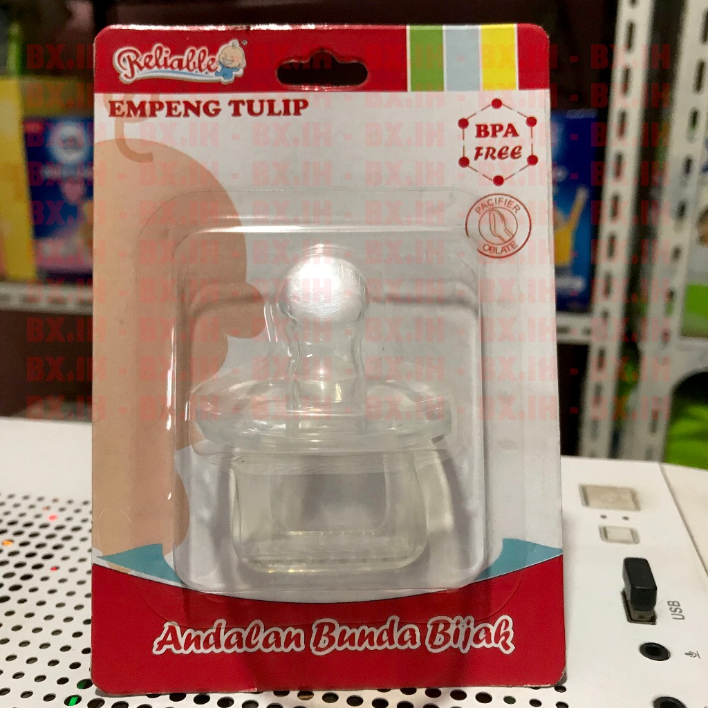 Empeng Tulip Reliable Dot Gepeng Pacifier Oblate-100% Silikon dan Aman