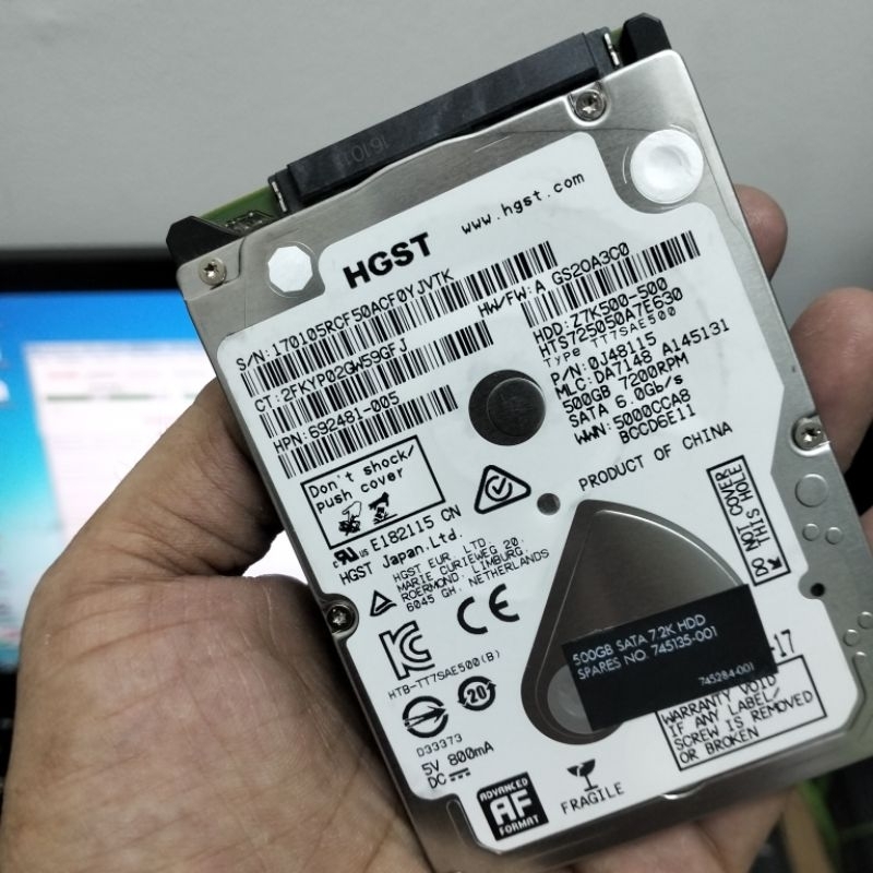 HARDISK 500GB HGST/HITACHI 2.5" FOR LAPTOP NOTEBOOK PS
