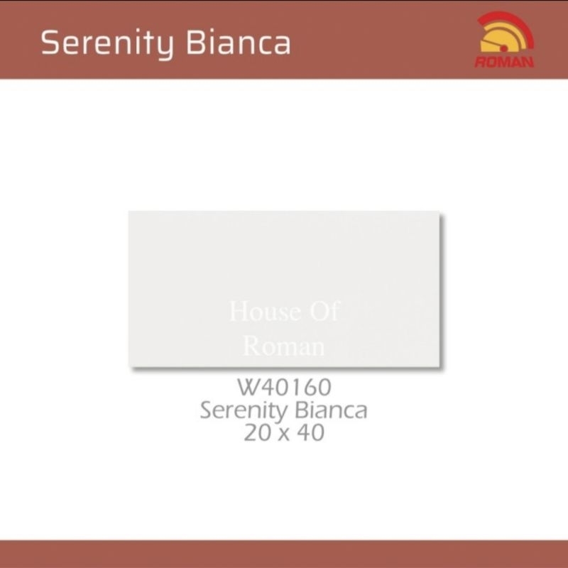 Roman Keramik 40x20 dSerenity Bianca / Keramik Dinding Kamar Mandi Putih Glossy / Keramik Dinding Da