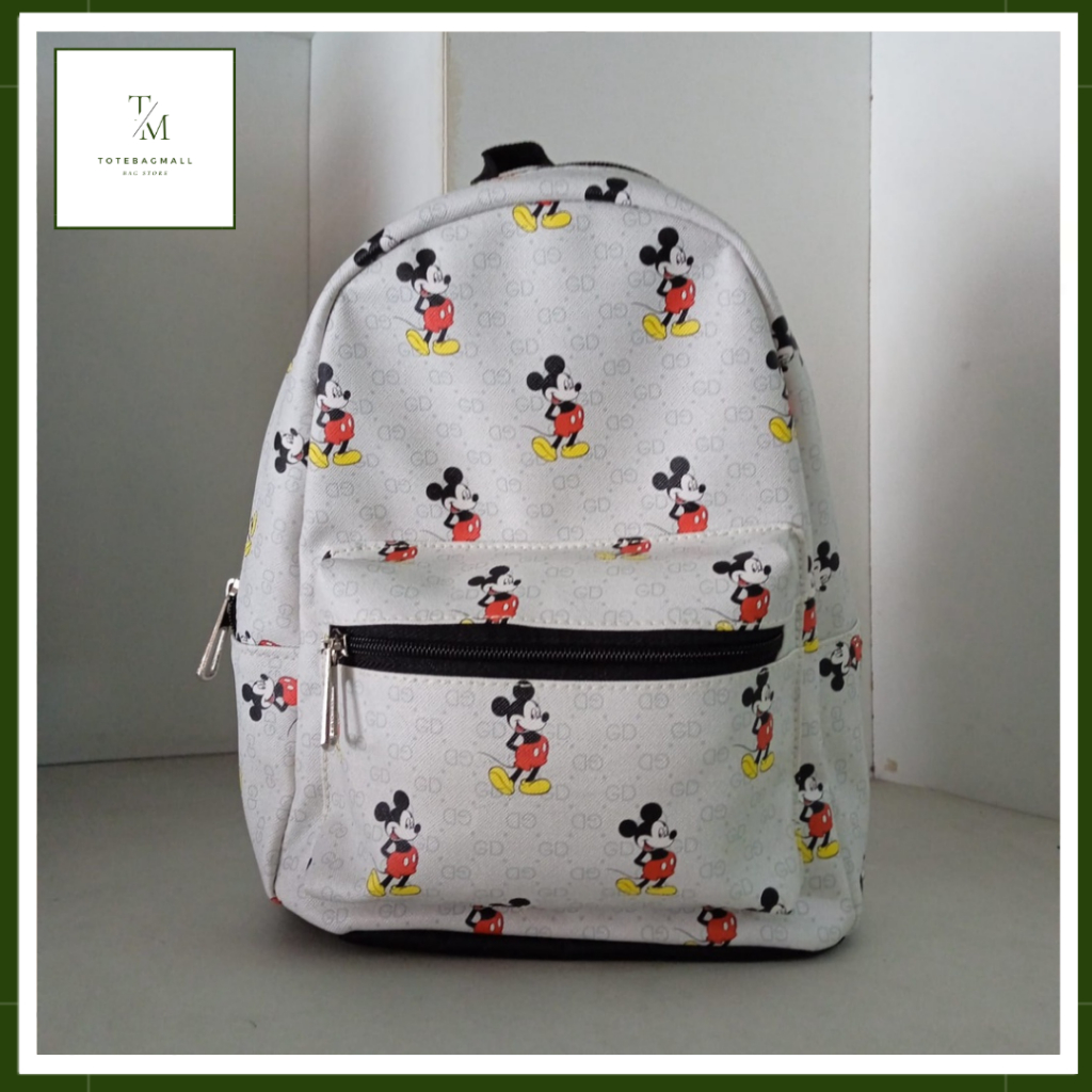 [MURAH BANGET] Ransel Kecil Wanita Lucu Motif Mickey Mouse Tas Mini Anak Perempuan Korean Style Waterproof Totebagmall