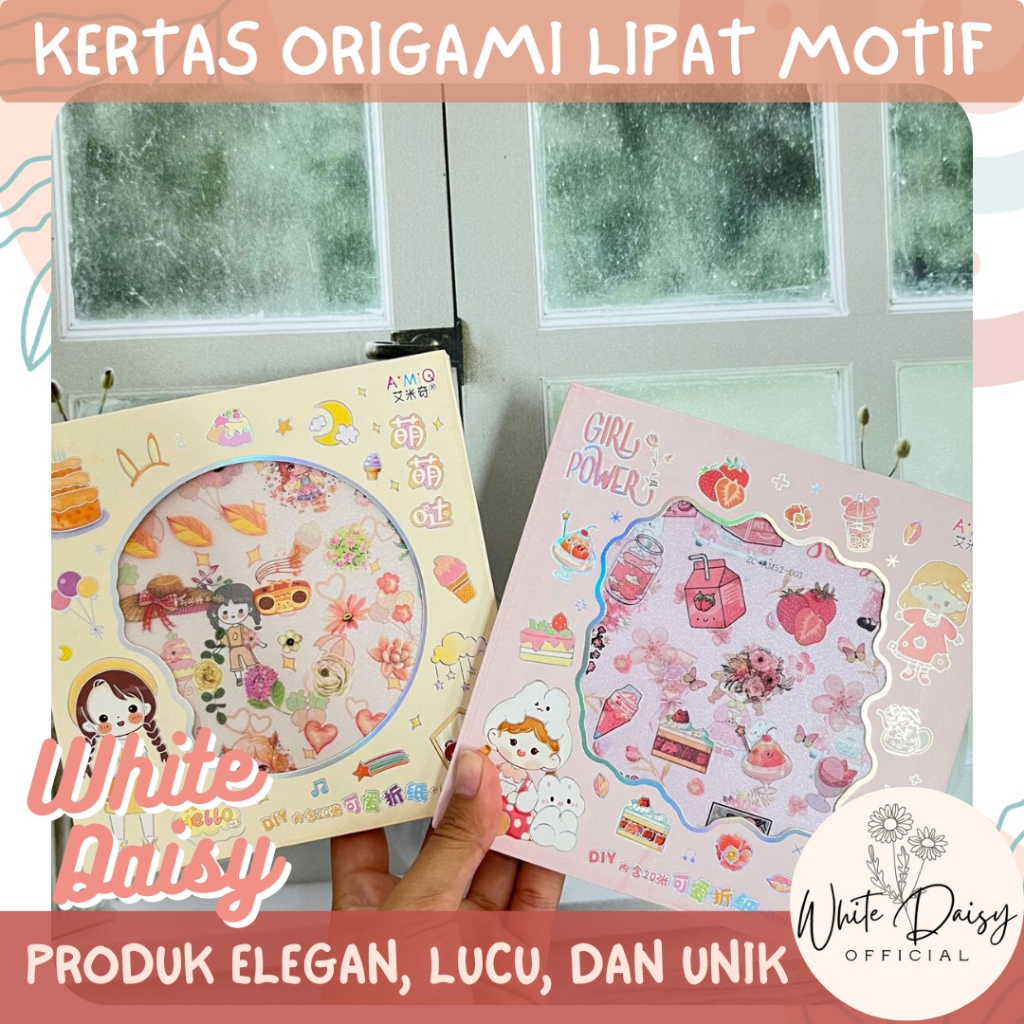 

Kertas lipat origami bermotif premium lucu imut unik DIY Girl power