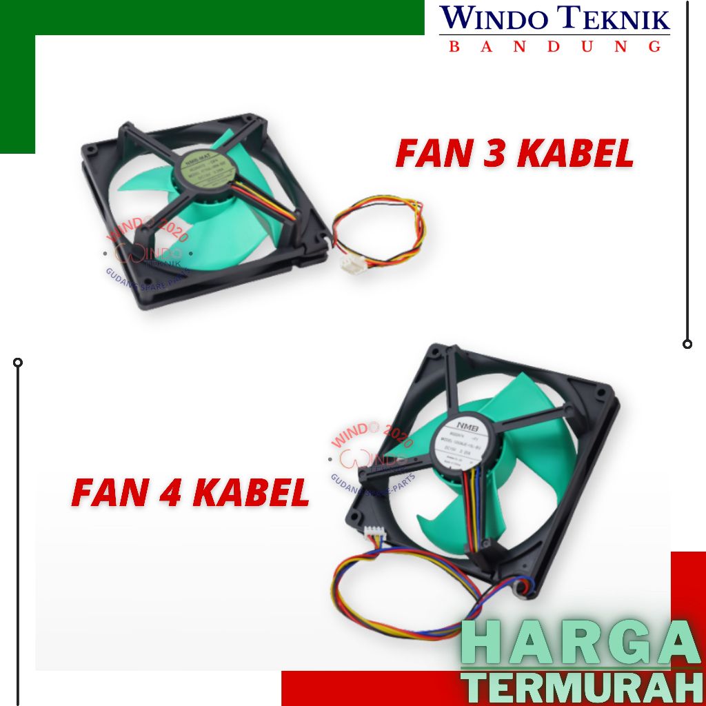 FAN MOTOR KULKAS SHARP NMB-MAT MODEL FBA12J15V | FAN KIPAS KULKAS 12X12 ARUS DC 15 VOLT | FAN MOTOR 
