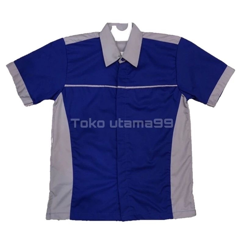 Baju kerja Biru Abu abu seragam kerja pria biru abu abu kemeja cleaning service